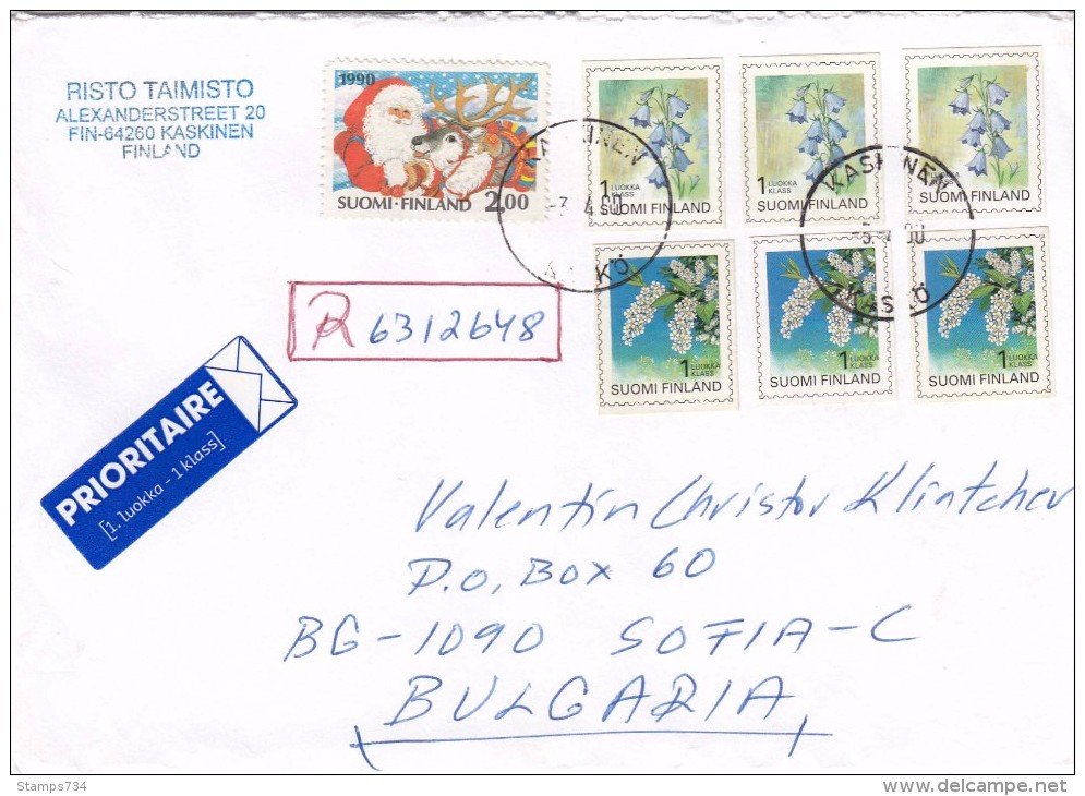 Finland - Letter Registred+priority From Kaskinen To Sofia(Bulgaria) - Covers & Documents