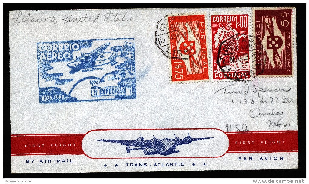 A3377) Portugal First Flight Lisboa - US 26.5.1939 - Lettres & Documents