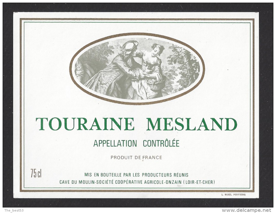 Etiquette De Vin Touraine Mesland    - Thème Couple -  Cave Du Moulin à Onzain  (41) - Paare