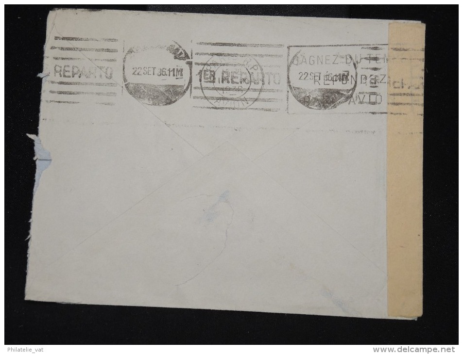 ESPAGNE - Enveloppe De France Avec Censure De Madrid En 1936 - Aff. Plaisant - à Voir - Lot P9990 - Bolli Di Censura Repubblicana