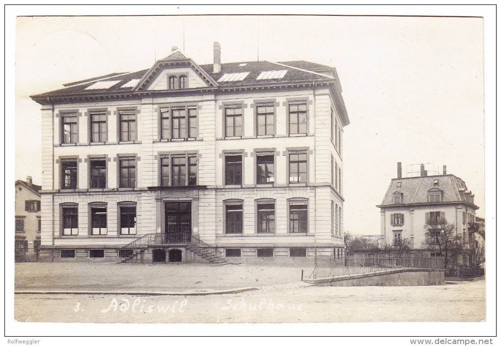 AK ZH Adliswil Schulhaus  Ges. 31.3.1918 Adliswil Nach La Sallaz - Adliswil