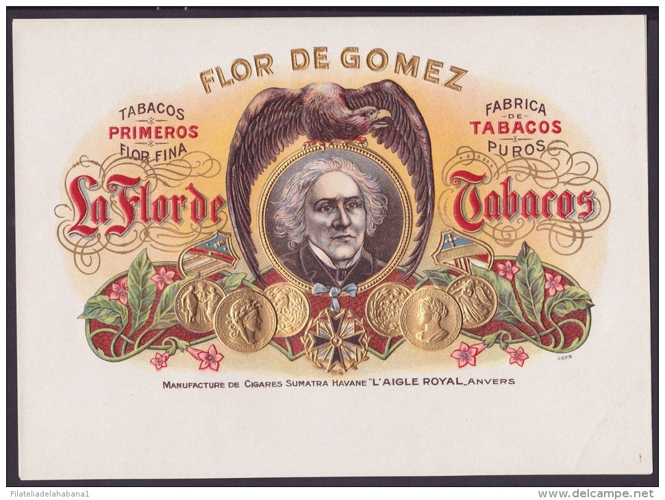 T118 TOBACCO. CIRCA 1930. LEBEL FABRICA DE TABACOS FLOR DE GOMEZ. - Labels