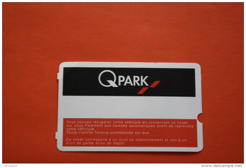 TICKET DE STATIONNEMENT QPARK  PARKING GAMBETTA MARSEILLE - Autres & Non Classés