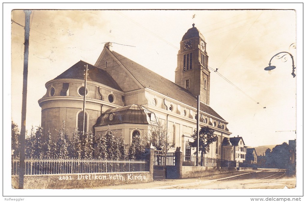 AK ZH  Dietikon Kath. Kirche Privat Foto #2032 Ges. 1917 Nach USA - Dietikon