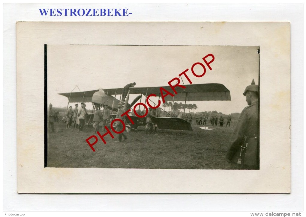 AVION Francais Abattu-WESTROZEBEKE-Aviation-FLIEGEREI-CARTE PHOTO All.-Guerre 14-18-1WK-BELGIEN-FLANDERN- - Staden