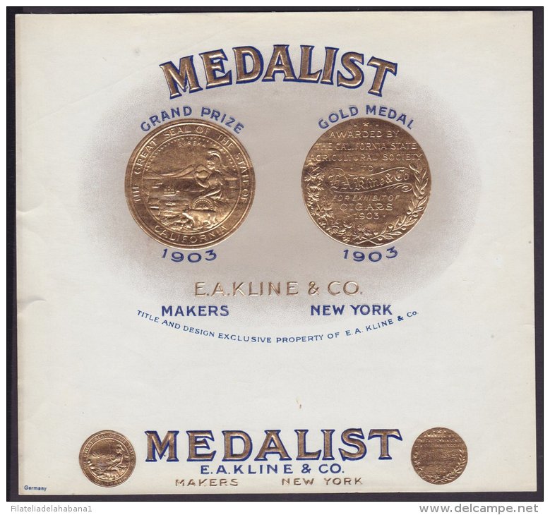 T121 TOBACCO. CIRCA 1930. LEBEL FABRICA DE TABACOS MEDALIST NEW YORK. - Labels