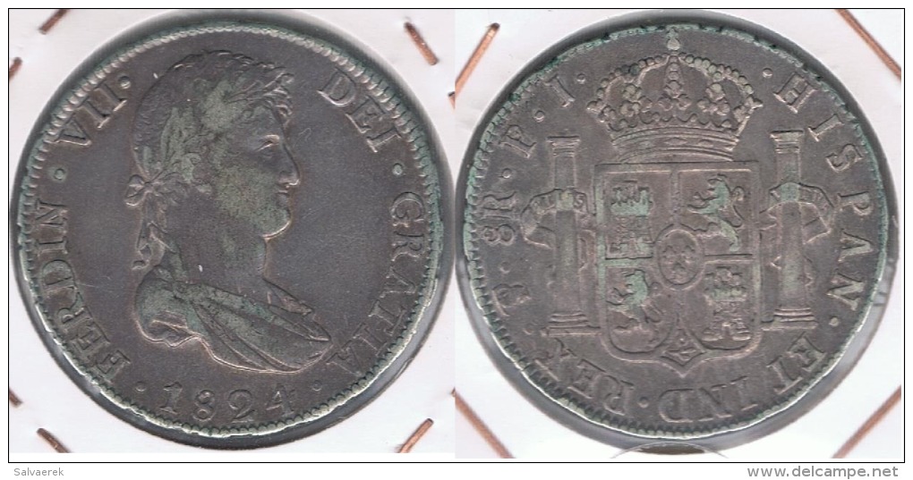 BOLIVIA ESPAÑA FERNANDO VII 1824 POTOSI PLATA SILVER W - Bolivia