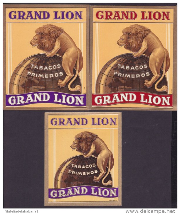 T125 TOBACCO. CIRCA 1930. LEBEL FABRICA DE TABACOS GRAND LION. GRAN LEON. - Etiquettes