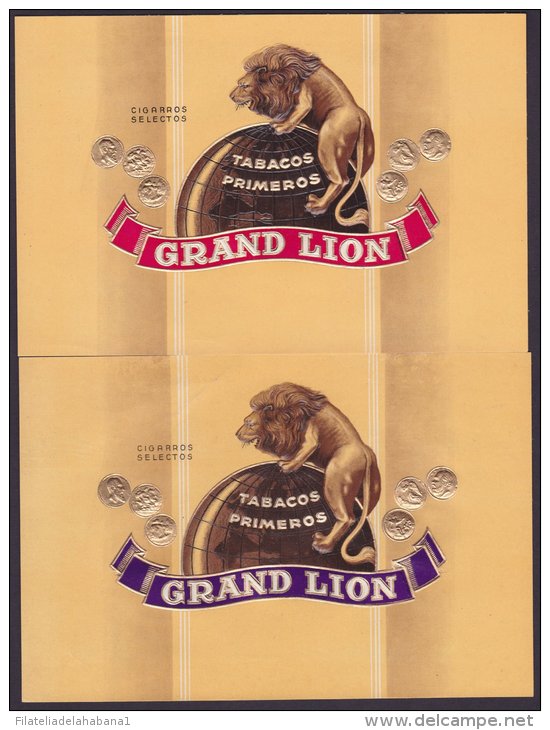 T125 TOBACCO. CIRCA 1930. LEBEL FABRICA DE TABACOS GRAND LION. GRAN LEON. - Labels