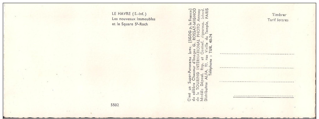 LE HAVRE Les Nouveaux Immeuble Et Square St-Roch , " Longue Carte 22 X 9 Cm " - Non Classificati