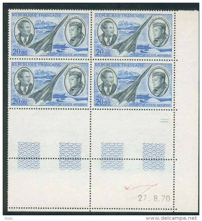 France - 1971 - Mermoz & Saint-Exupéry - Y&T Coin Daté 27/8/70  - PA44 PA 44 ** Neuf Luxe 1er Choix (Fraîcheur Postale ) - Poste Aérienne