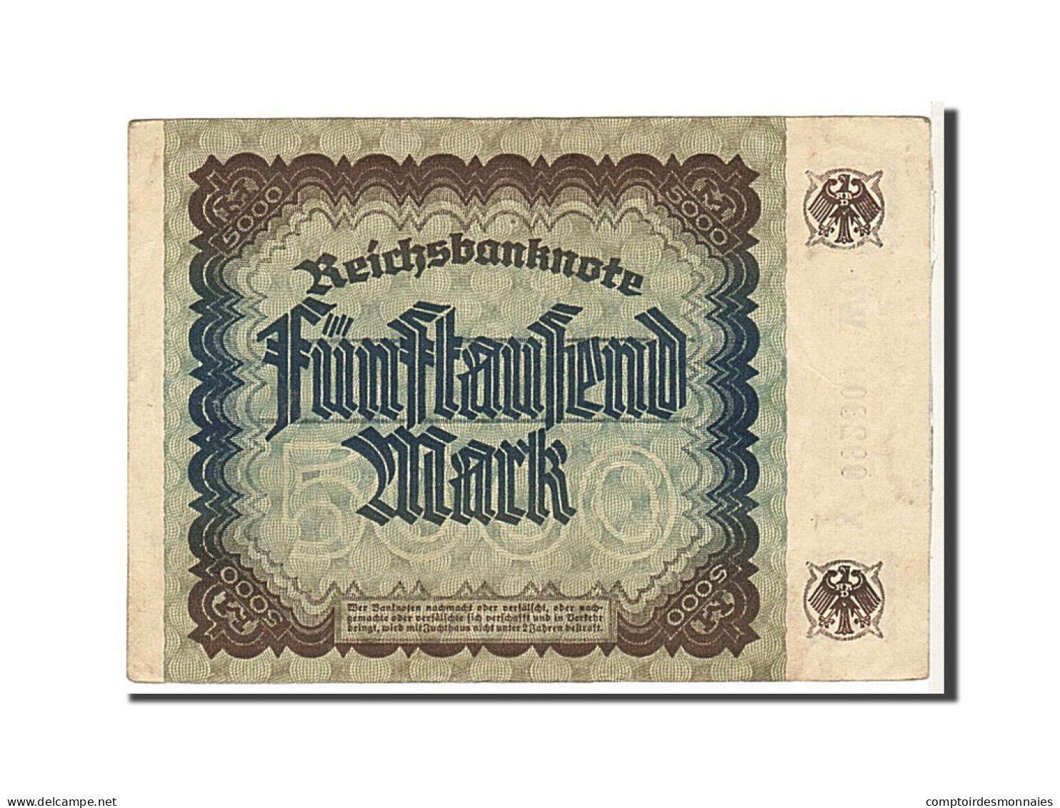 Billet, Allemagne, 5000 Mark, 1922, TTB - 5000 Mark