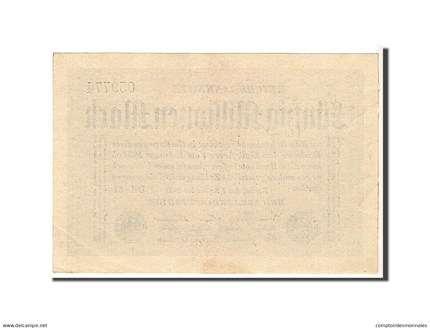 Billet, Allemagne, 50 Millionen Mark, 1923, TTB - 50 Mio. Mark