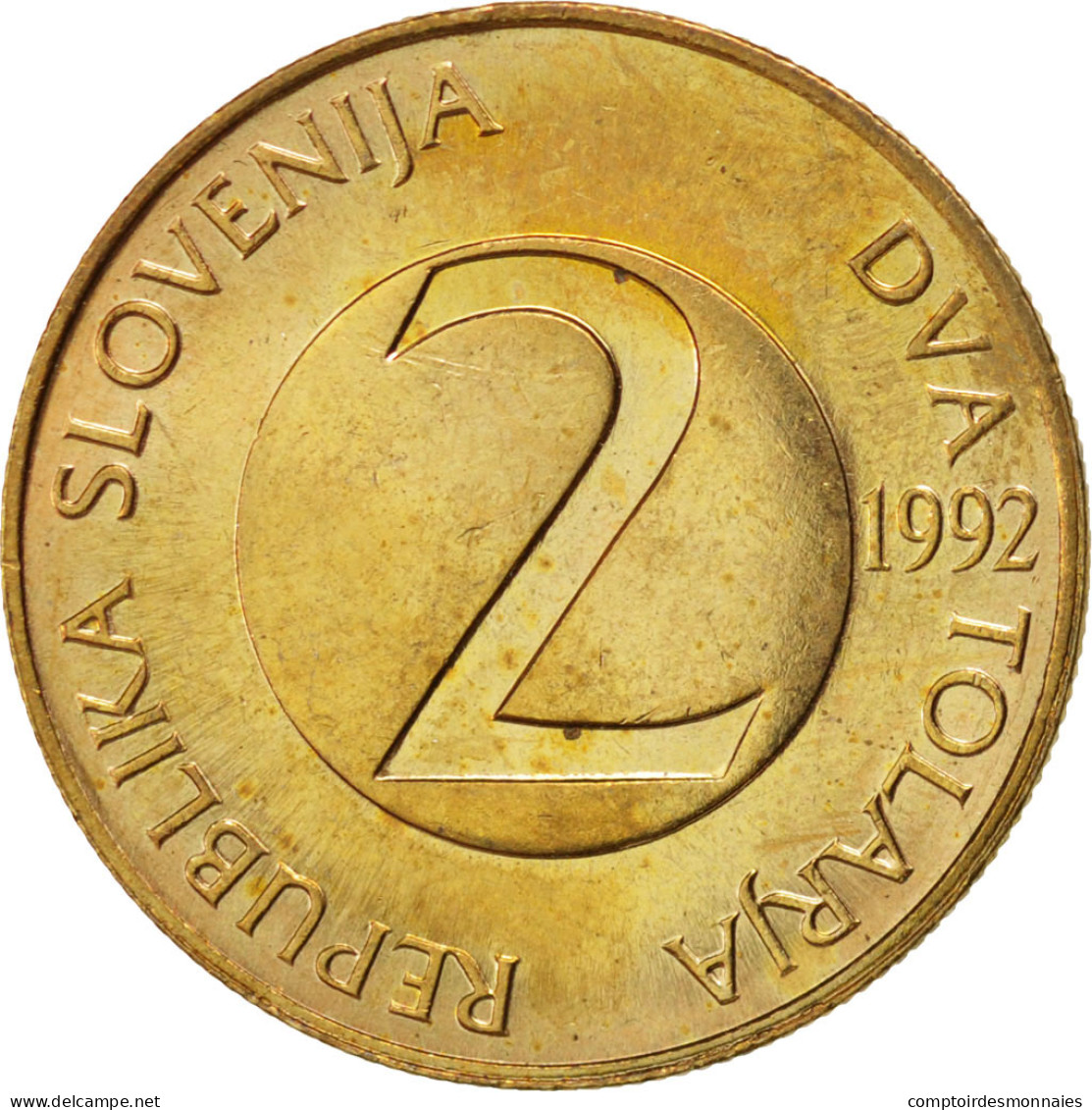 Monnaie, Slovénie, 2 Tolarja, 1992, SUP+, Nickel-brass, KM:5 - Slovenia