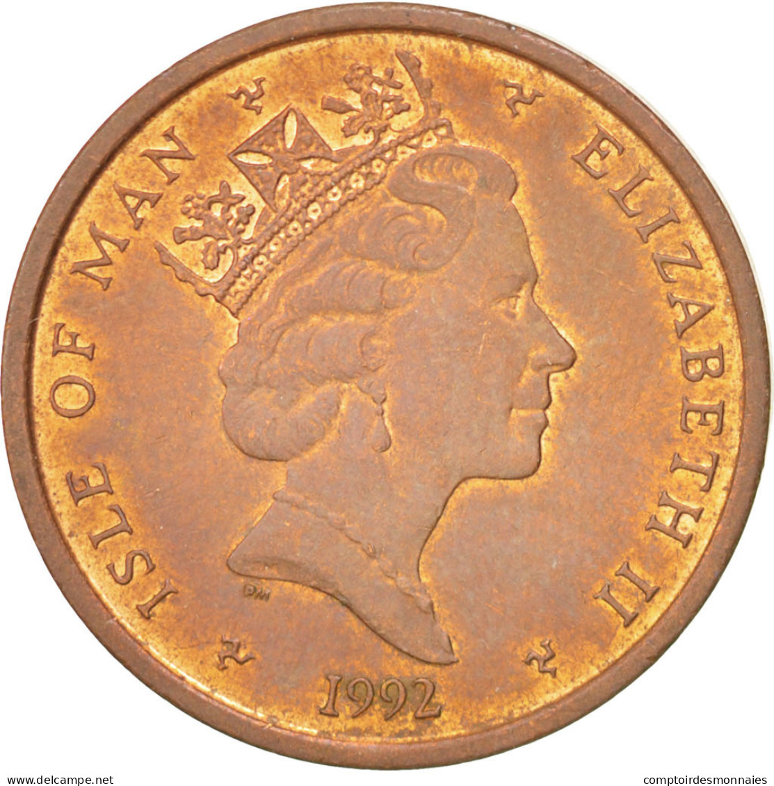 Monnaie, Isle Of Man, Elizabeth II, 2 Pence, 1992, Pobjoy Mint, SUP, Bronze - Île De  Man