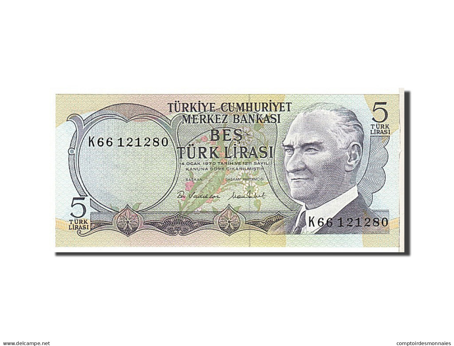 Billet, Turquie, 5 Lira, 1976, KM:185, NEUF - Turkije