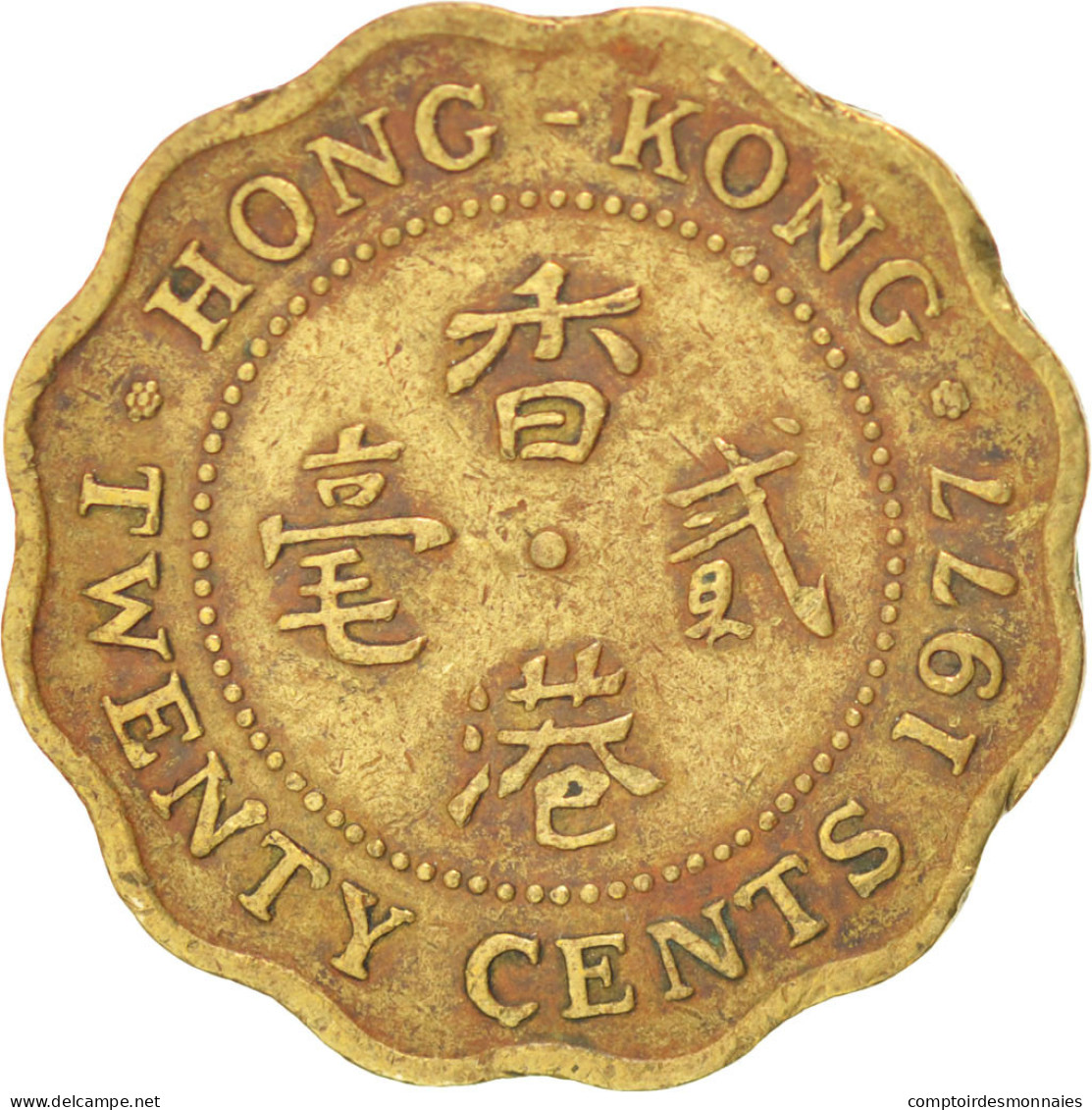 Monnaie, Hong Kong, Elizabeth II, 20 Cents, 1977, TTB, Nickel-brass, KM:36 - Hong Kong