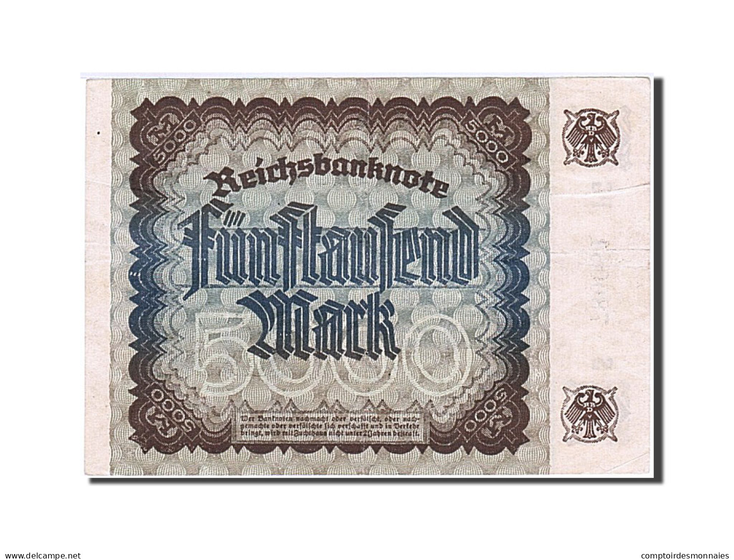 Billet, Allemagne, 5000 Mark, 1922, 1922-12-02, TTB+ - 5000 Mark