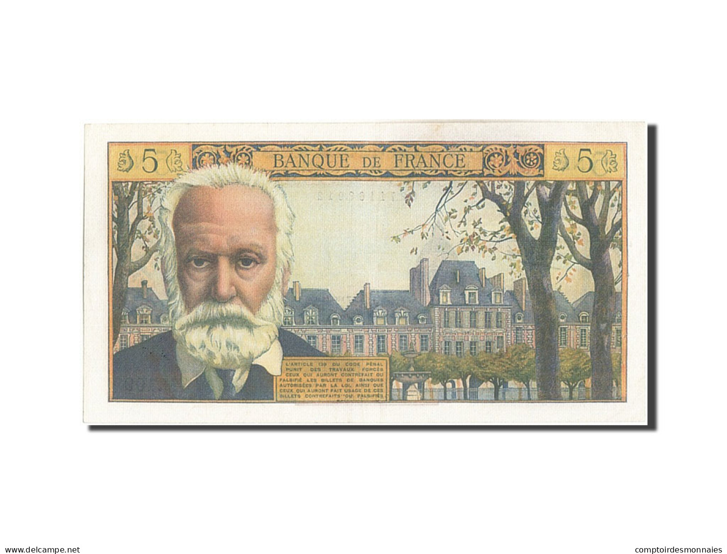 Billet, France, 5 Nouveaux Francs, 5 NF 1959-1965 ''Victor Hugo'', 1963 - 5 NF 1959-1965 ''Victor Hugo''