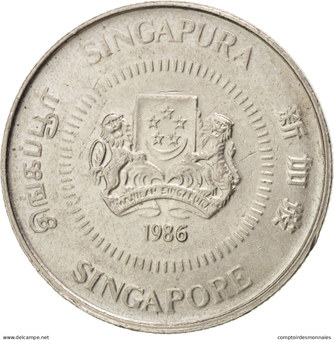 Monnaie, Singapour, 10 Cents, 1986, SPL, Copper-nickel, KM:51 - Singapur