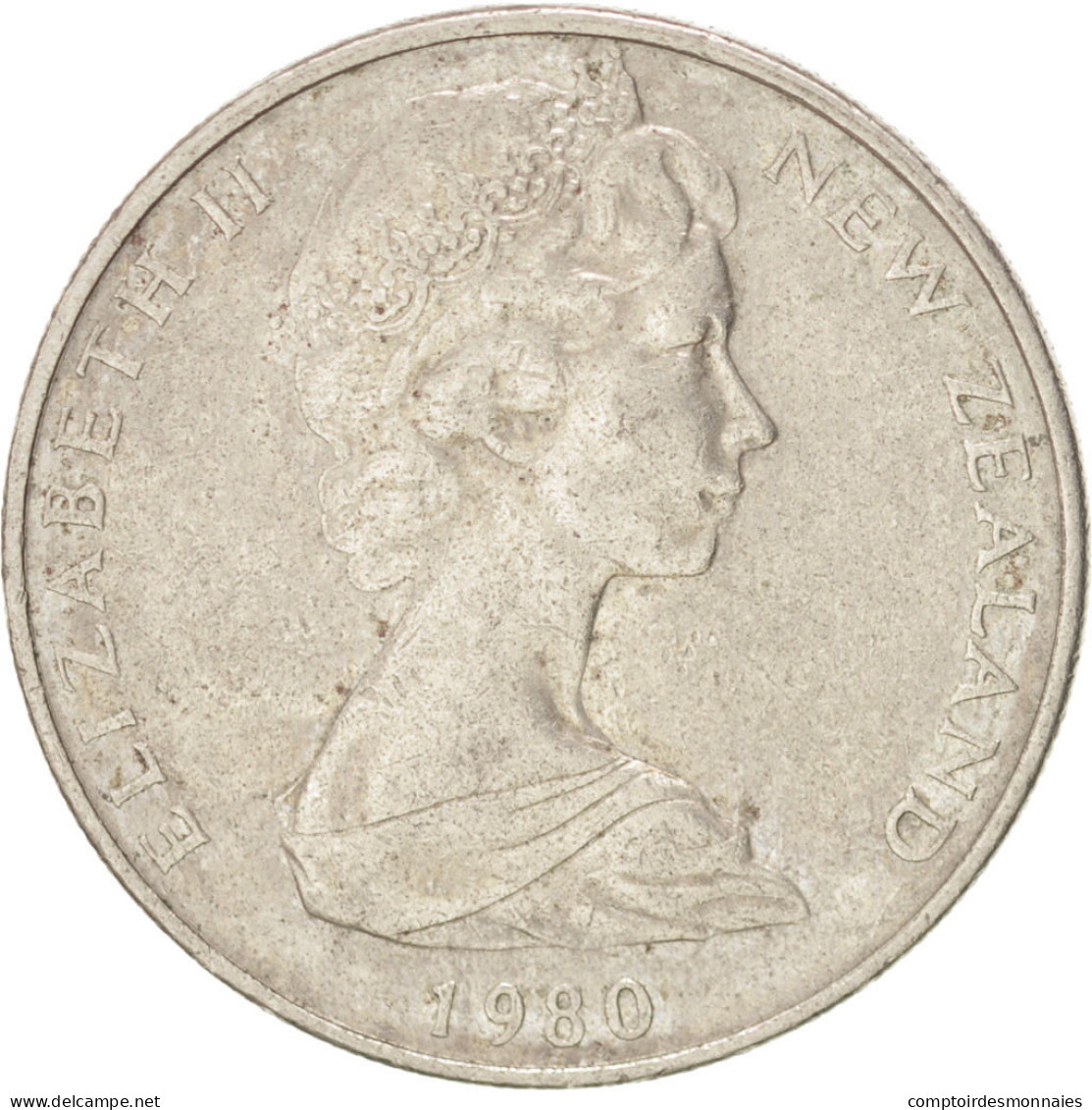 Monnaie, Nouvelle-Zélande, Elizabeth II, 10 Cents, 1980, TTB, Copper-nickel - Neuseeland