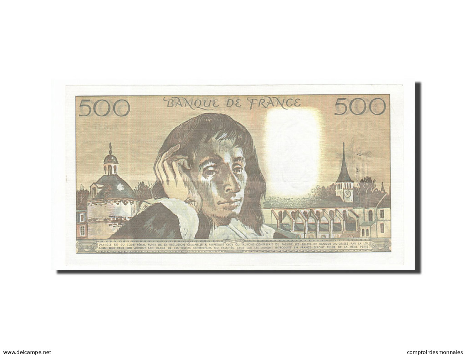 Billet, France, 500 Francs, 500 F 1968-1993 ''Pascal'', 1990, 1990-09-06, TTB - 500 F 1968-1993 ''Pascal''