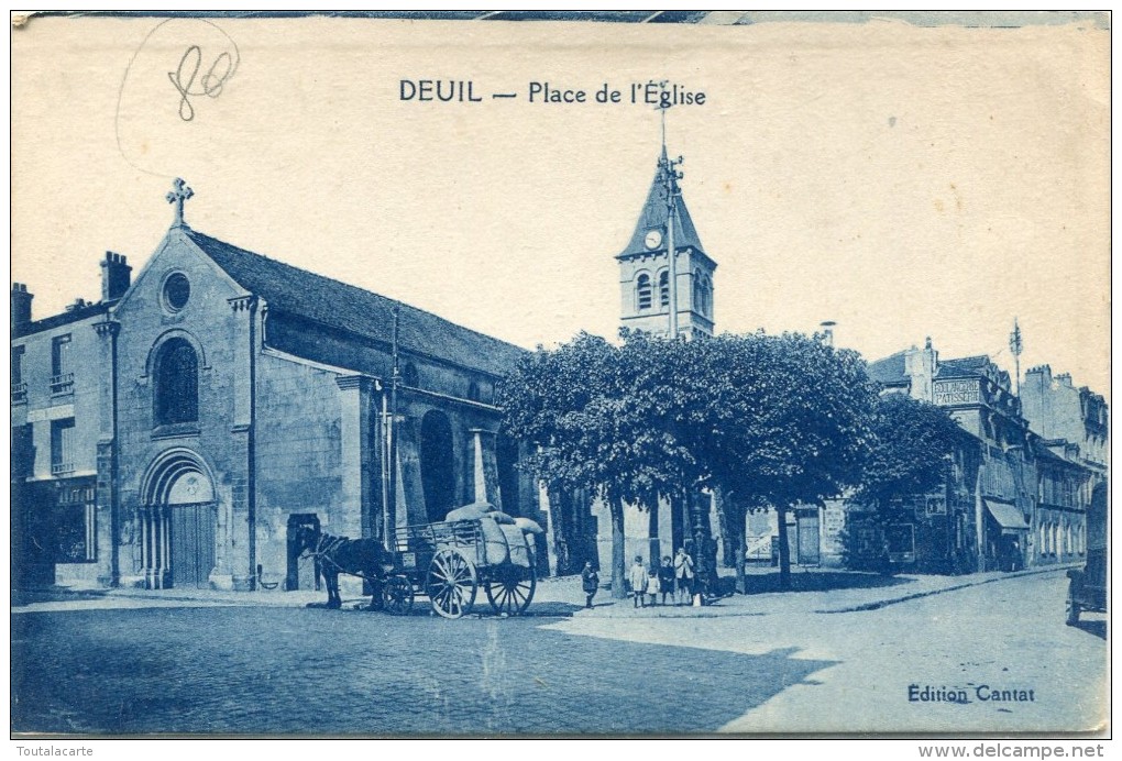 CPA 95 DEUIL PLACE DE L EGLISE - Deuil La Barre