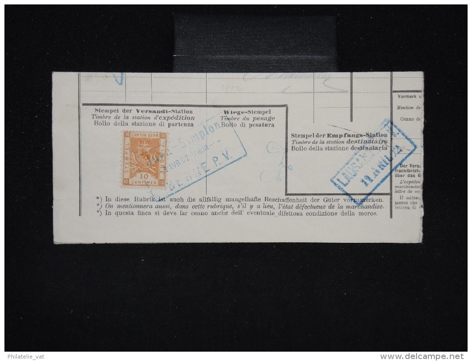SUISSE - Fiscal Sur Demi Document  Ferroviaire En 1902 - à Voir - Lot P10011 - Fiscale Zegels