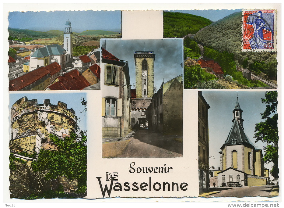 Souvenir De Wasselonne Multi Vue Timbrée 1960 - Wasselonne