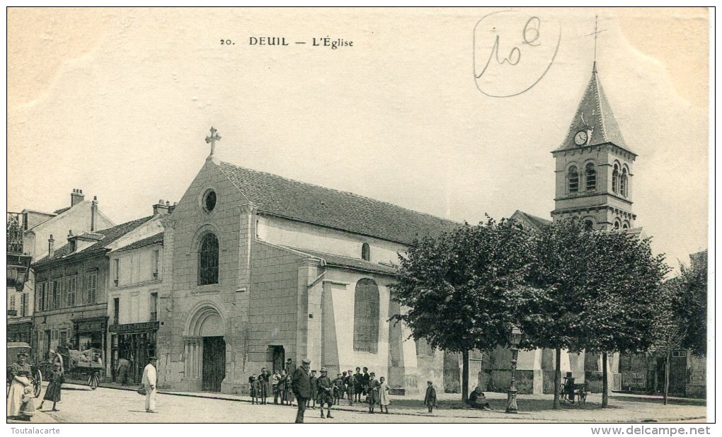 CPA 95 DEUIL L EGLISE  1912  Animée - Deuil La Barre