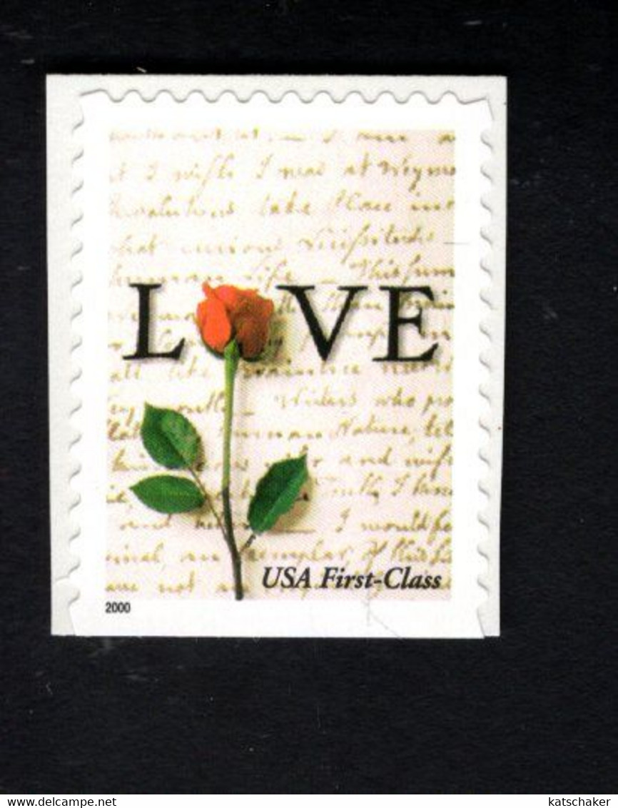 334401333 2001 (XX) POSTFRIS MINT NEVER HINGED  SCOTT 3496 Love Stamp Flowers UNDER IMPERFORATED - Sonstige & Ohne Zuordnung