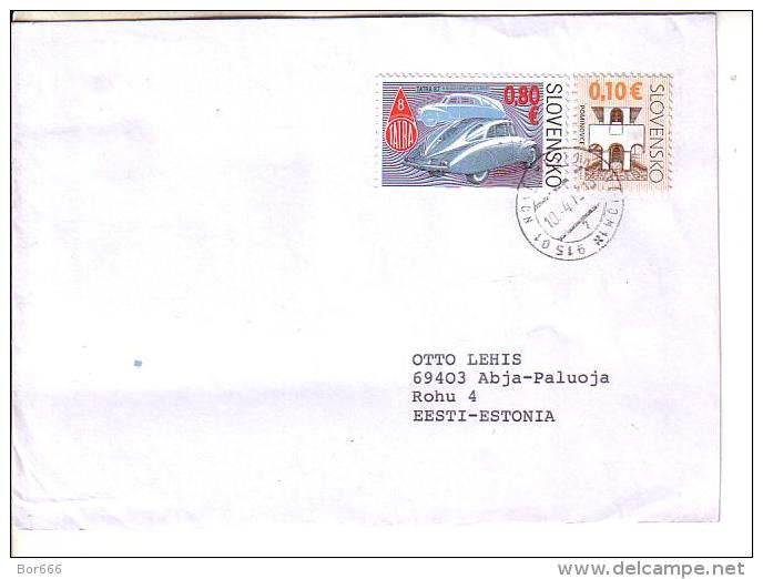 GOOD SLOVAKIA Postal Cover To ESTONIA 2012 - Good Stamped: Cars - Covers & Documents