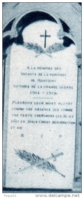 57. Montigny-les-Metz. Eglise St. Joseph. Tombeau De L'Abbé Chatelain Et Monument Aux Morts 1914-18.  1939 - Sonstige & Ohne Zuordnung