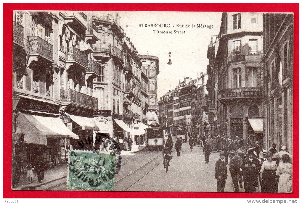 67. Strasbourg. Scènes De Vie Rue De La Mésange(Titmouse Street). Tramways. 1917 - Straatsburg