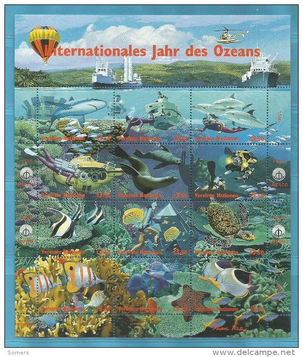 BLOK SHEET WIEN VN 1998 JAHR DES OZEANS / ZEEDIEREN / FISH **.  ZIE / VOIR / LOOK SCAN .!!!!! SUPER SALE !!!!!... VNW17 - Sonstige & Ohne Zuordnung