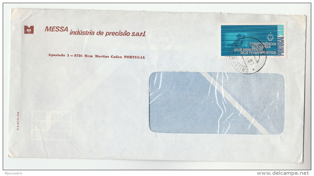 1983 PORTUGAL  Messa Industria COVER 30.00 EUROPEAN TRANSPORT Stamps - Covers & Documents