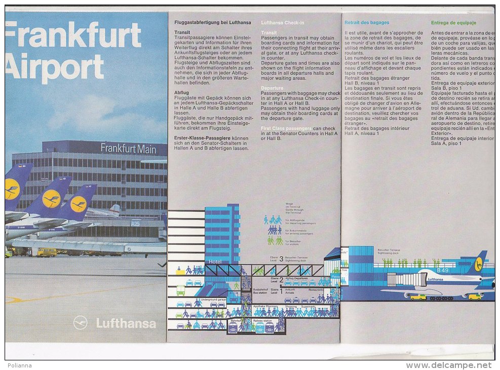 B1411 - AVIAZIONE - Brochure FRANKFURT AIRPORT/LUFTHANSA AIRLINES - Giveaways
