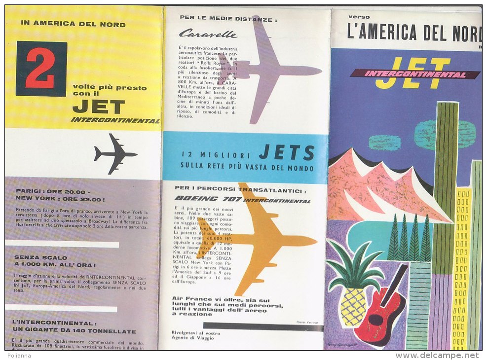 B1417 - AVIAZIONE - Brochure AIR FRANCE 1959 - JET INTERCONTINENTAL BOEING/AEREI/MAP - Pubblicità