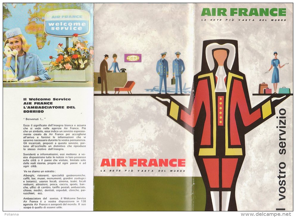 B1419 - AVIAZIONE - Brochure AIR FRANCE 1963/BOEING JET INTERCONTINENTAL/AEREI CARAVELLE/MAP - Publicités
