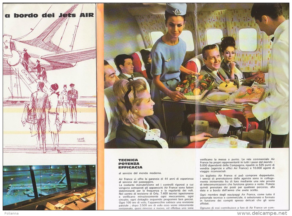 B1419 - AVIAZIONE - Brochure AIR FRANCE 1963/BOEING JET INTERCONTINENTAL/AEREI CARAVELLE/MAP - Advertenties