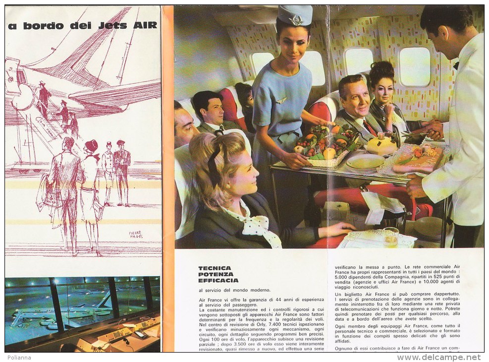 B1419 - AVIAZIONE - Brochure AIR FRANCE 1963/BOEING JET INTERCONTINENTAL/AEREI CARAVELLE/MAP - Pubblicità