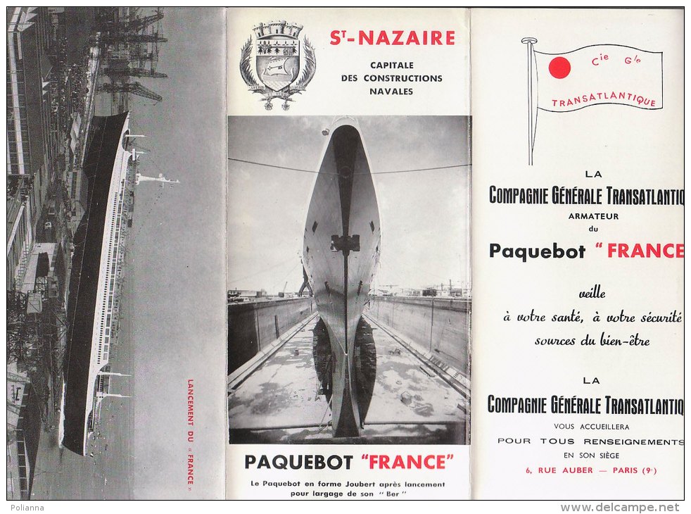 B1437 - Brochure ST.NAZAIRE - COSTRUZIONI NAVALI - COMPAGNIE GENERALE TRANSATLANTIQUE ARMATEUR DU PAQUEBOT  1961 - Other & Unclassified