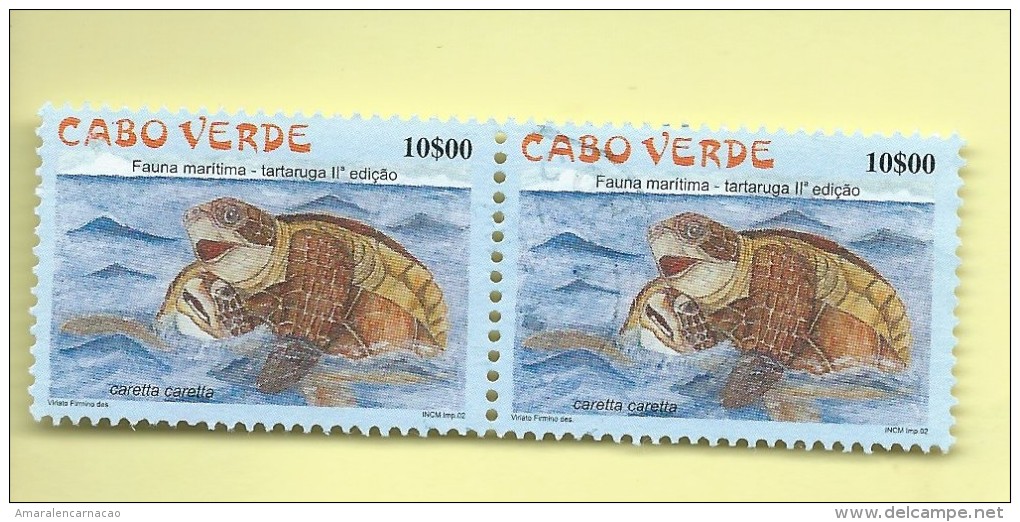 TIMBRES - STAMPS - CAPE VERDE / CAP VERT - 2002 - MARINE FAUNE - TURTLE - TIMBRE OBLITÉRÉ - Cap Vert