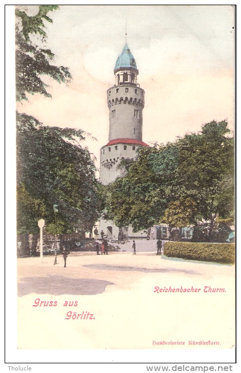 Allemagne-Görlitz -Goerlitz (Dresden-Saxe)-+/-1900-Gruss Aus Görlitz-Reichenbacher Thurm-hancolorirte - Goerlitz