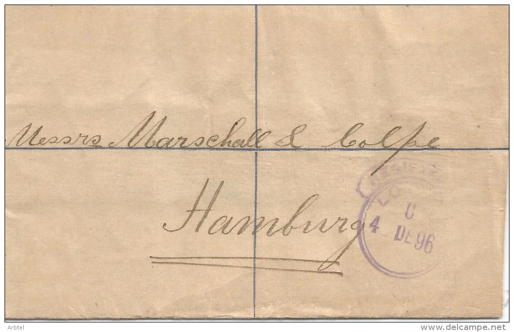 ENTERO POSTAL CERTIFICADO LIVERPOOL 1896 A HAMBURG - Zonder Classificatie