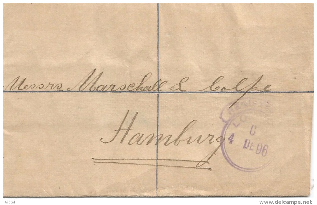 ENTERO POSTAL CERTIFICADO LIVERPOOL 1896 A HAMBURG - Non Classificati