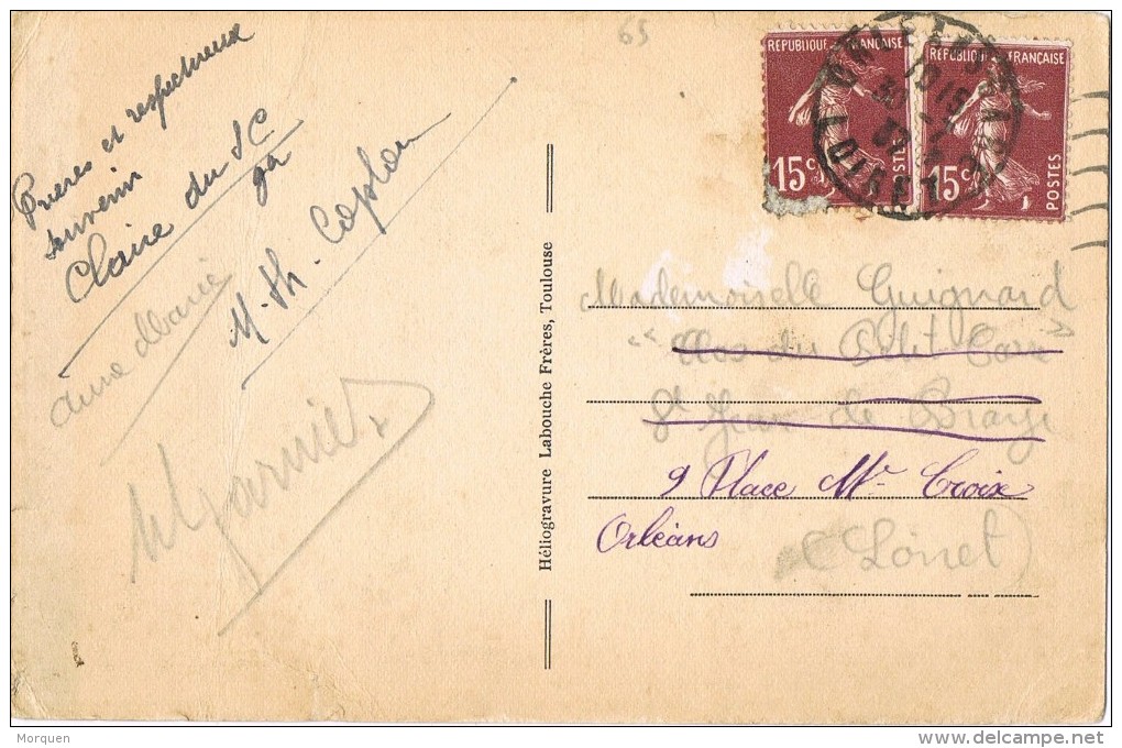 14846. Postal ORLEANS Gare (Loiret) 1937. Vistas De Lourdes - Cartas & Documentos