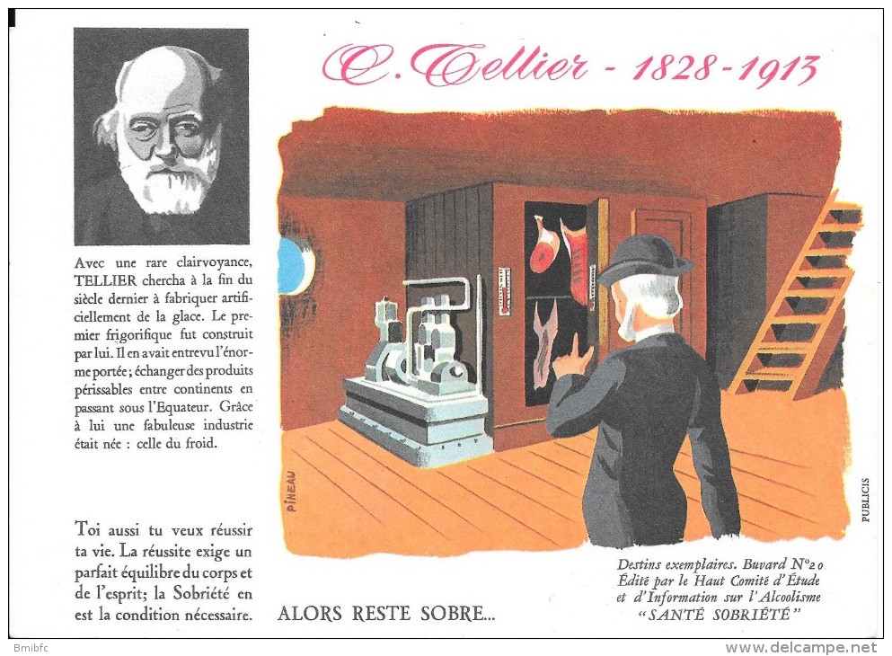 Destins Exemplaires Buvard N° 20 Série "SANTE SOBRIETE" ALORS RESTE SOBRE - C. Tellier - S