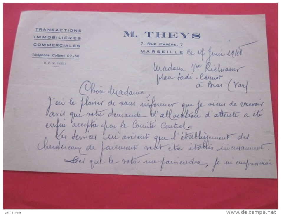 1948 DOCUMENT ASS PROPRIETAIRES Evacués OBLIGATOIRES DE MONTREDON DEPT DES BDR SERVICE DES REFUGIES  AVIS LETTRE LIRE >> - Documents Historiques