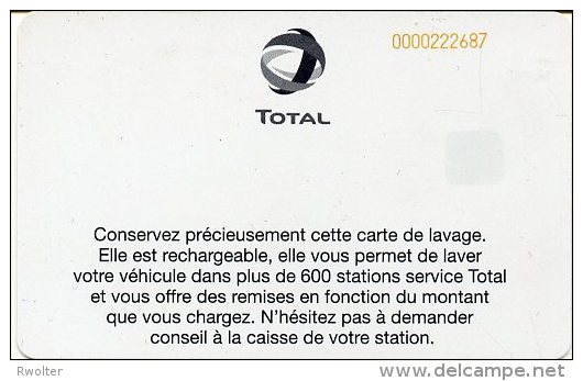 @+ Carte De Lavage TOTAL Rechargeable - POISSON. Verso 600 Stations (puce 1) - Car-wash